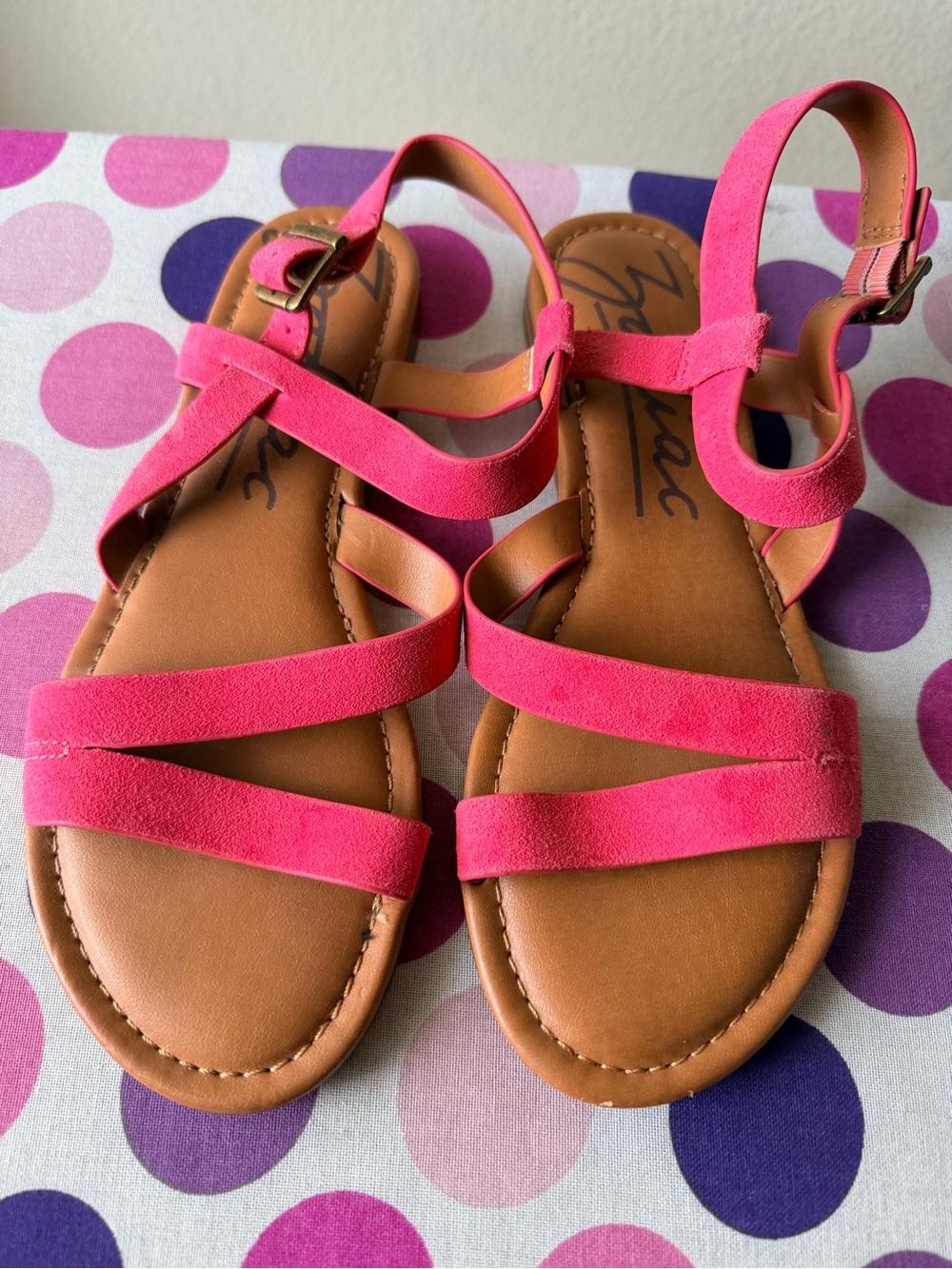 Zodiac Pink Strappy Flat Sandals